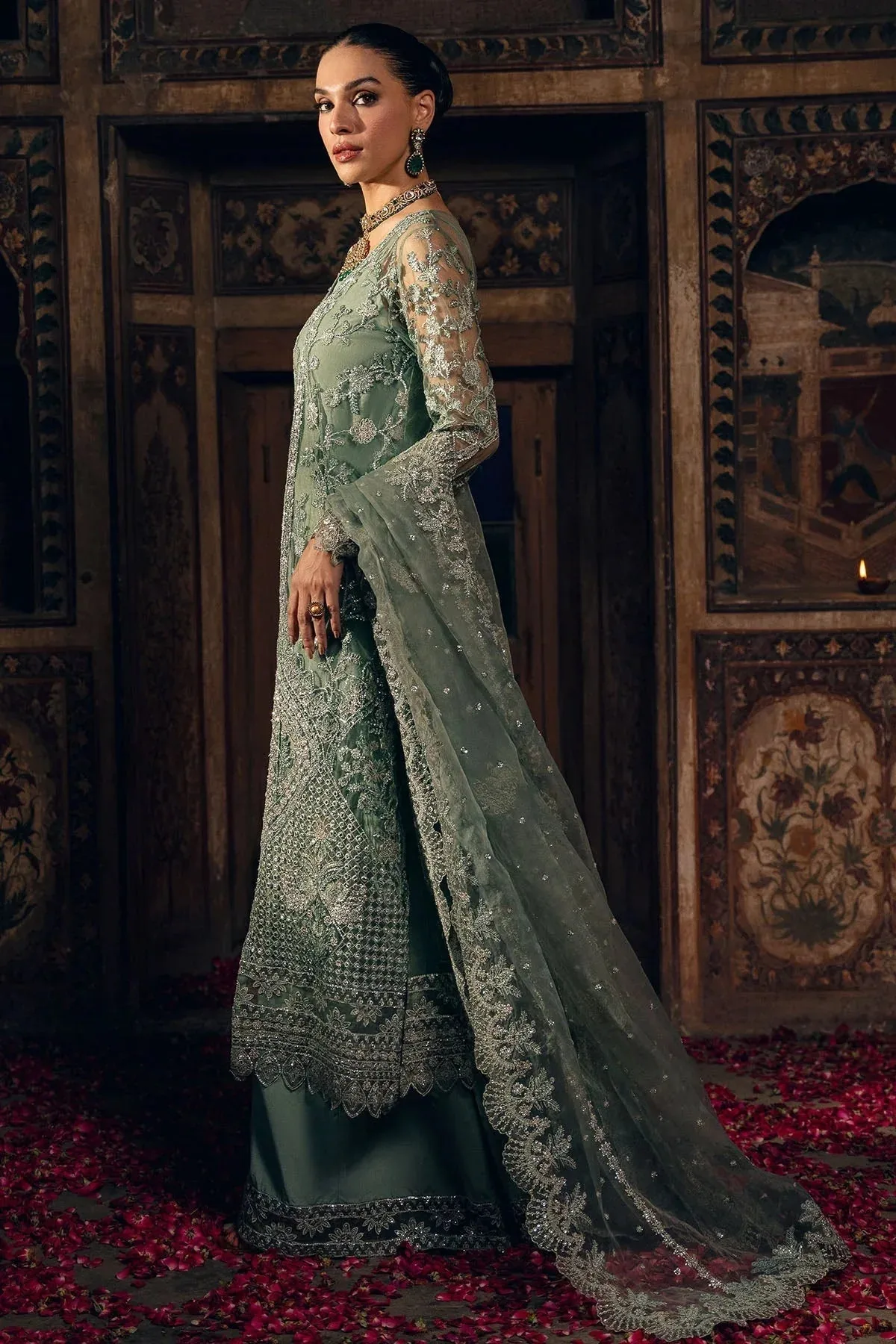Motifz Luxury Formals Sea Green Organza – view 3 – Poshaq