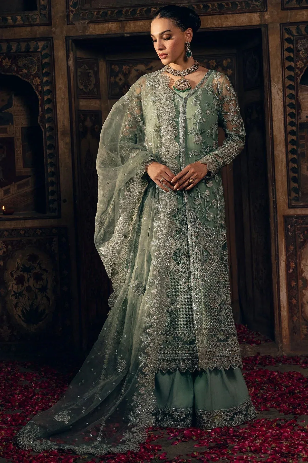 Motifz Luxury Formals Sea Green Organza – view 4 – Poshaq