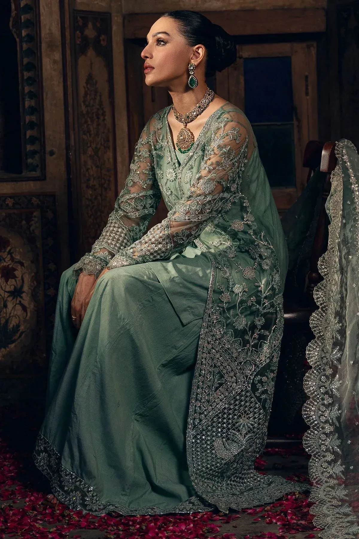 Motifz Luxury Formals Sea Green Organza – view 5 – Poshaq