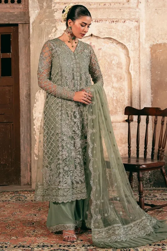 Motifz Luxury Formals Sea Green Silk – view 1 – Poshaq