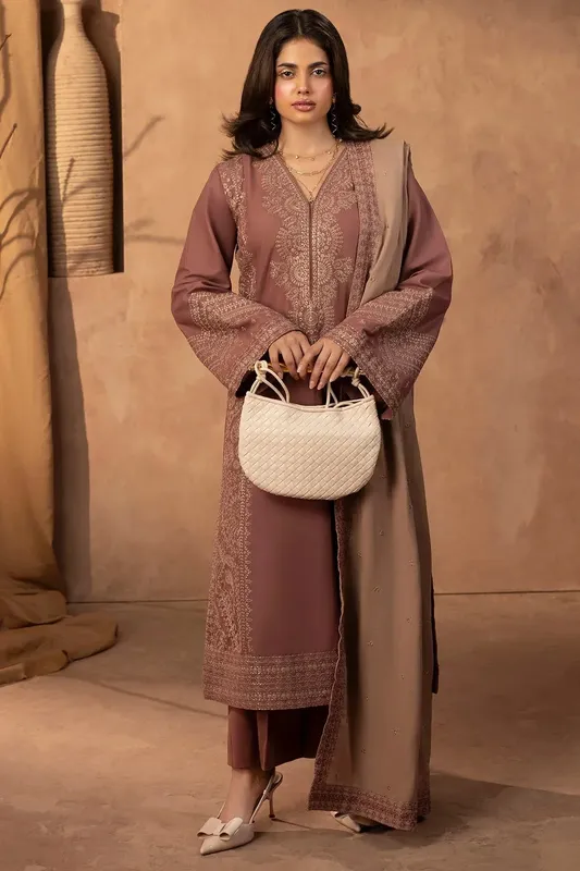 Motifz Premium Winter 25 Brown Khaddar – view 1 – Poshaq