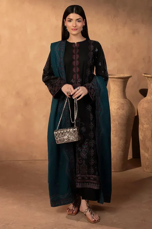 Motifz Premium Winter 25 Black Khaddar – view 1 – Poshaq