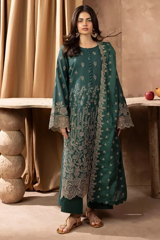 Motifz Premium Winter 25 Dark Green Khaddar – view 1 – Poshaq