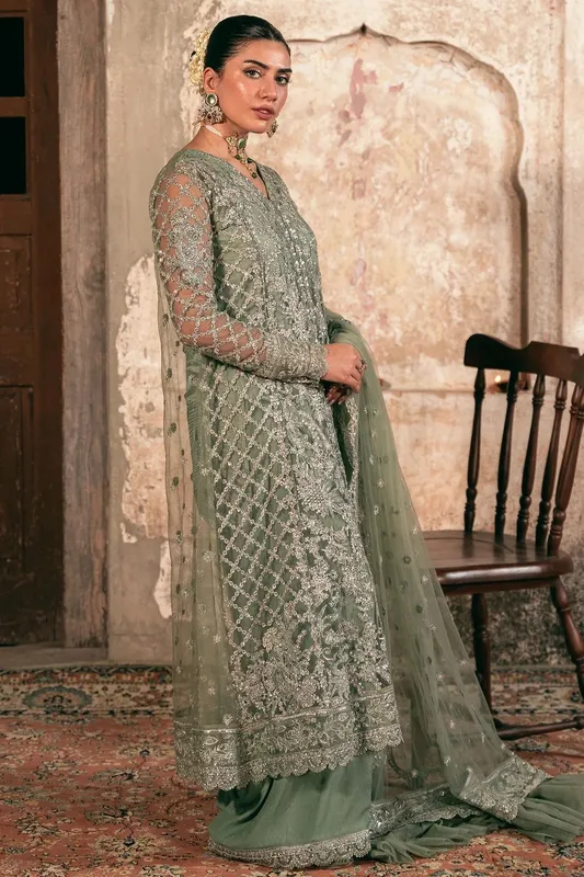 Motifz Luxury Formal green Silk – view 1 – Poshaq