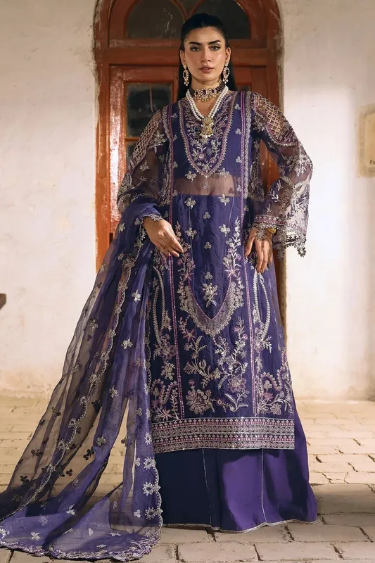 Motifz Luxury Formal Blue Organza – view 1 – Poshaq