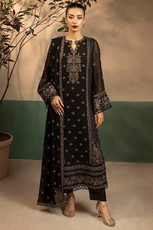 Motifz Luxury Formal dark brown Chiffon – view 1 – Poshaq