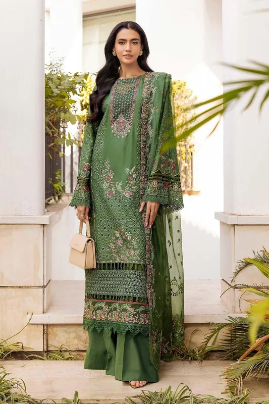 Motifz Premium Lawn 25 Olive Green Cotton – view 1 – Poshaq