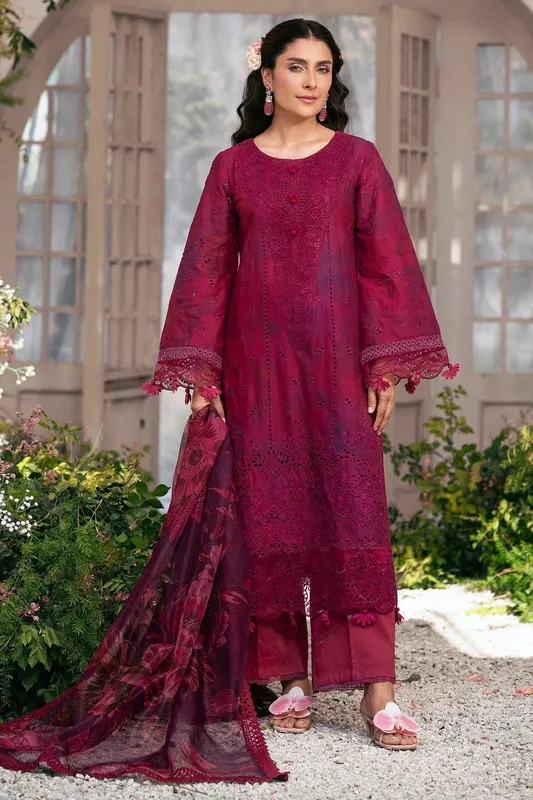 Motifz Premium Lawn 25 Berry Cotton – view 1 – Poshaq