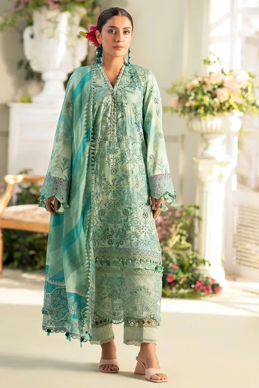 Motifz Premium Lawn 25 Green Chiffon – view 1 – Poshaq
