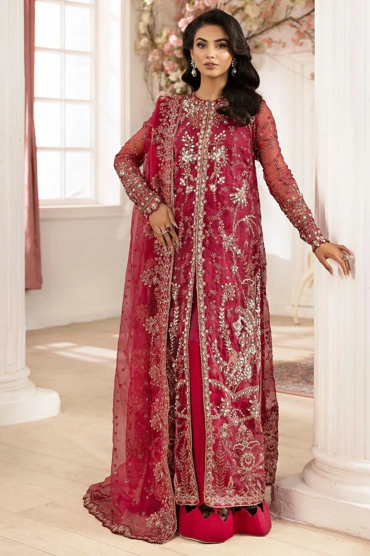 Motifz Luxury Formal Carrot Pink Organza – view 1 – Poshaq