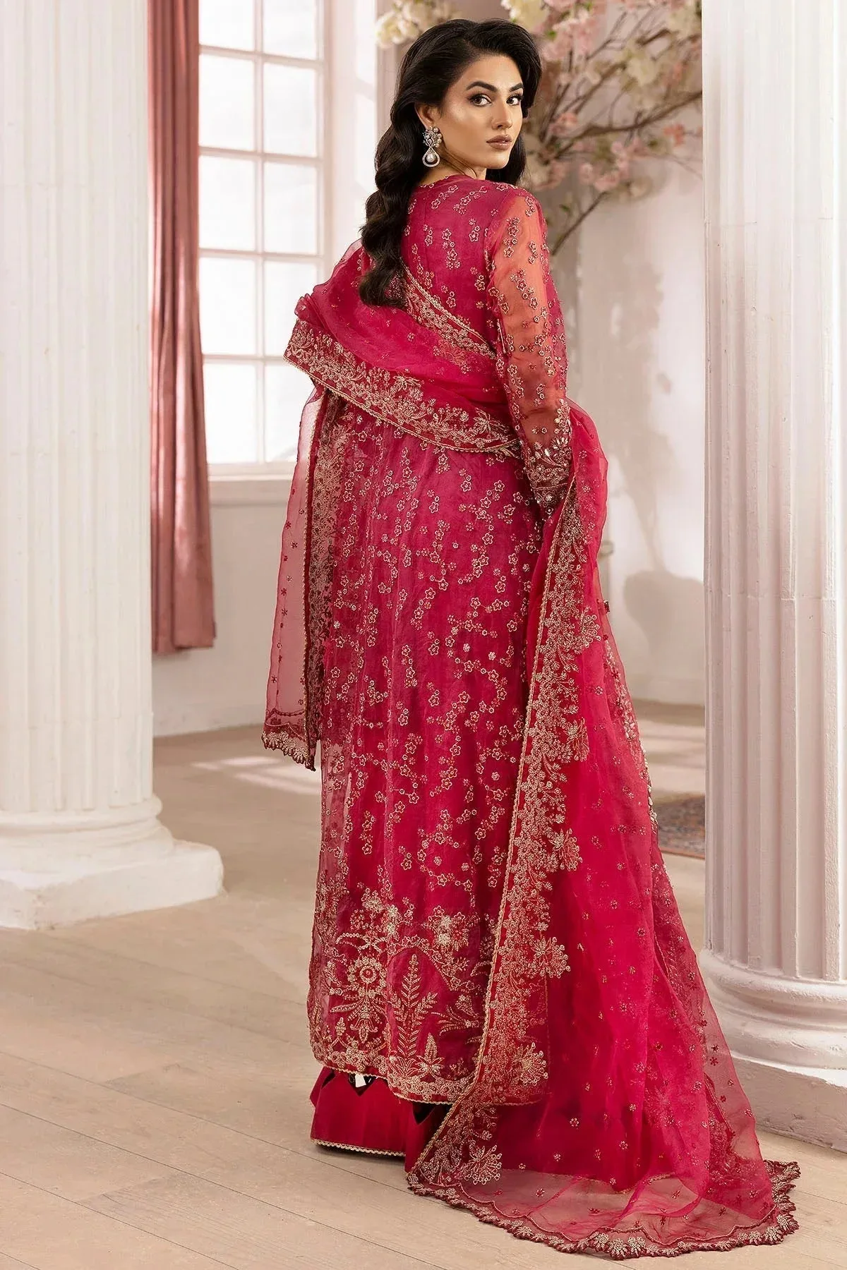Motifz Luxury Formal Carrot Pink Organza – view 2 – Poshaq