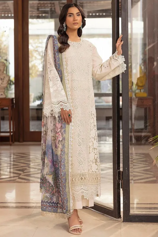 Motifz Premium Lawn 25 Off White Cotton – view 1 – Poshaq