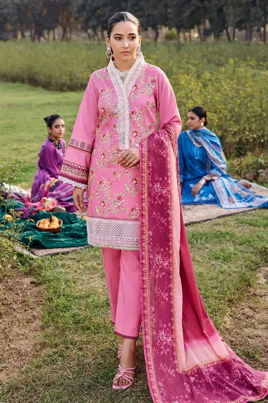 Motifz Umang Lawn Rose Pink Cotton – view 1 – Poshaq