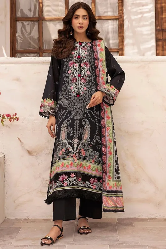 Motifz Umang Lawn Black Cotton – view 1 – Poshaq