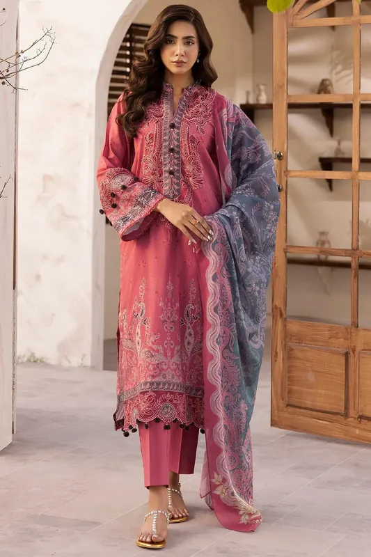 Motifz Umang Lawn Candy Pink Cotton – view 1 – Poshaq