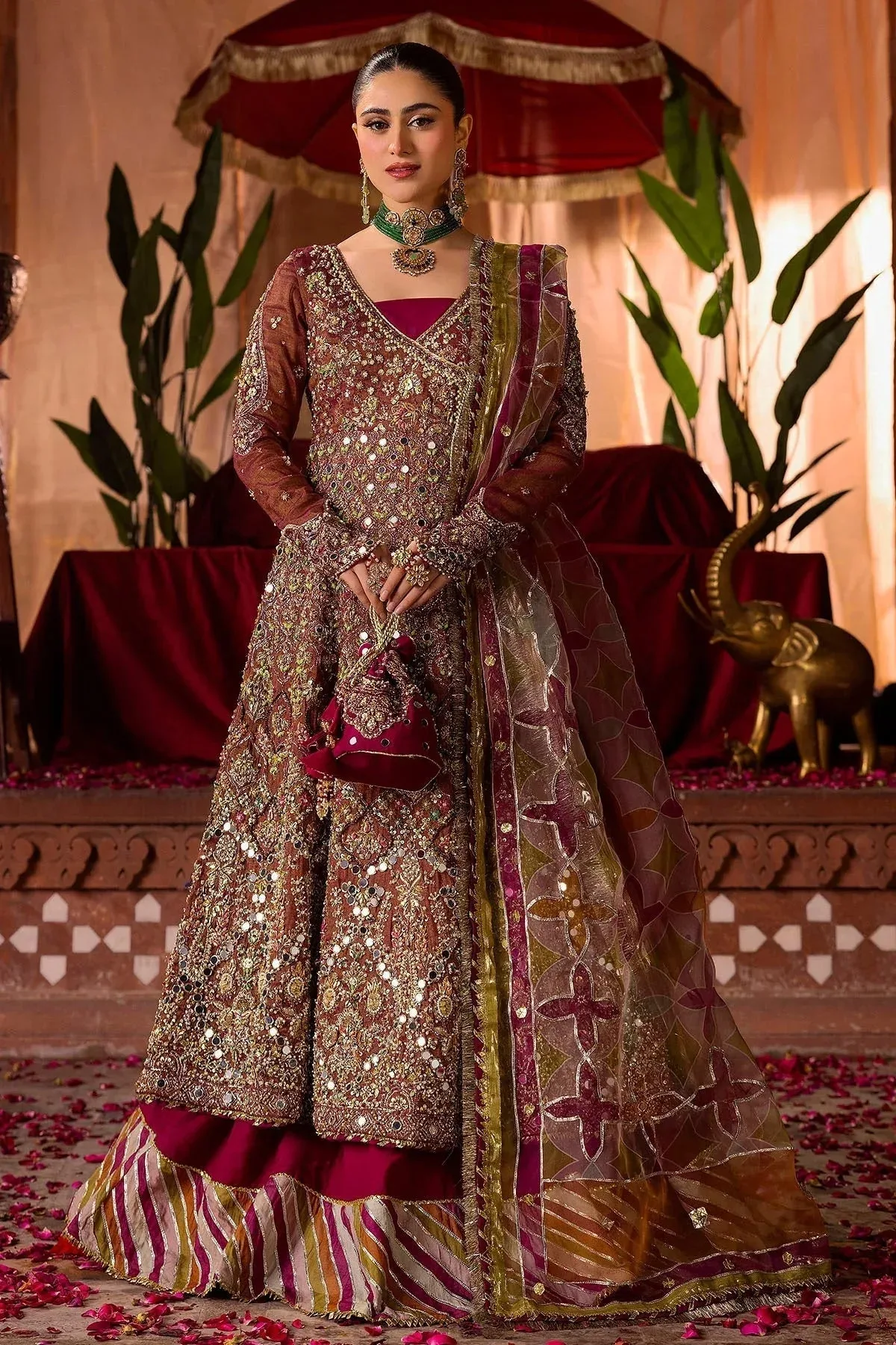 Motifz Bridal Couture Fuchsia Organza – view 1 – Poshaq
