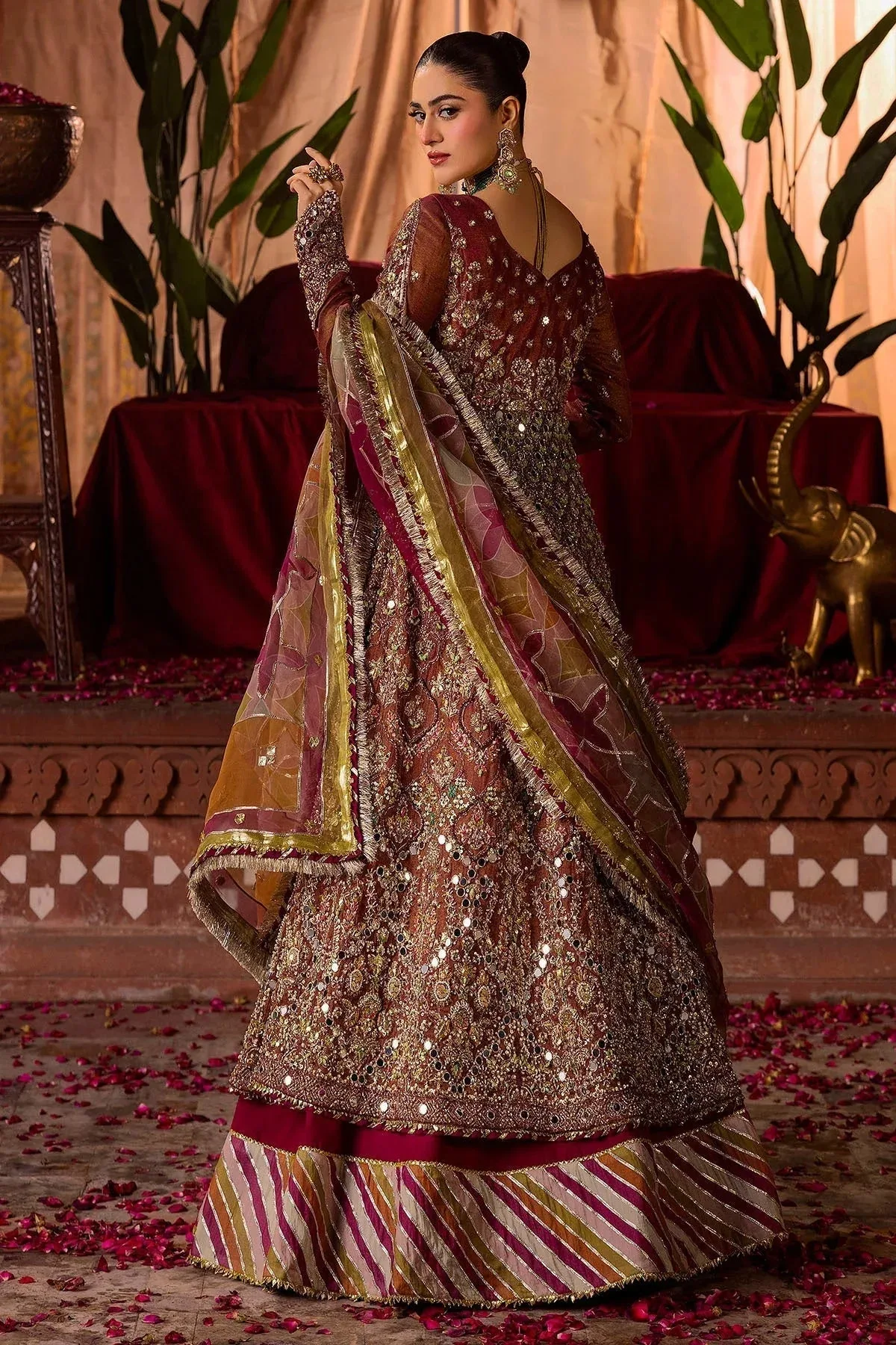 Motifz Bridal Couture Fuchsia Organza – view 2 – Poshaq