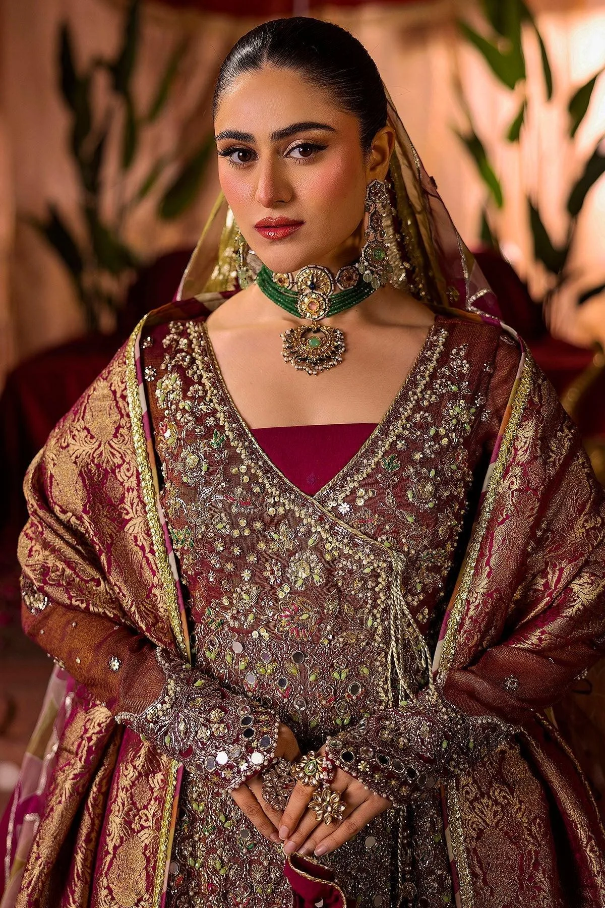 Motifz Bridal Couture Fuchsia Organza – view 3 – Poshaq