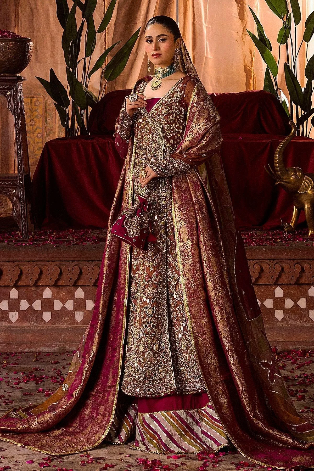 Motifz Bridal Couture Fuchsia Organza – view 5 – Poshaq