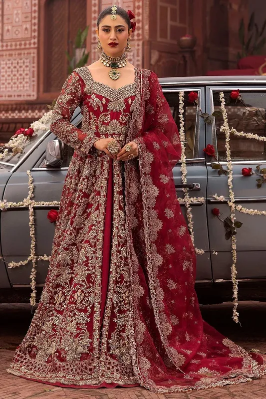 Motifz Bridal Couture Red Organza – view 1 – Poshaq