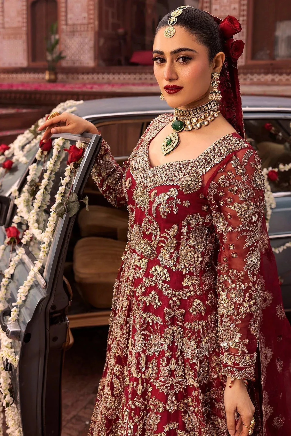 Motifz Bridal Couture Red Organza – view 4 – Poshaq