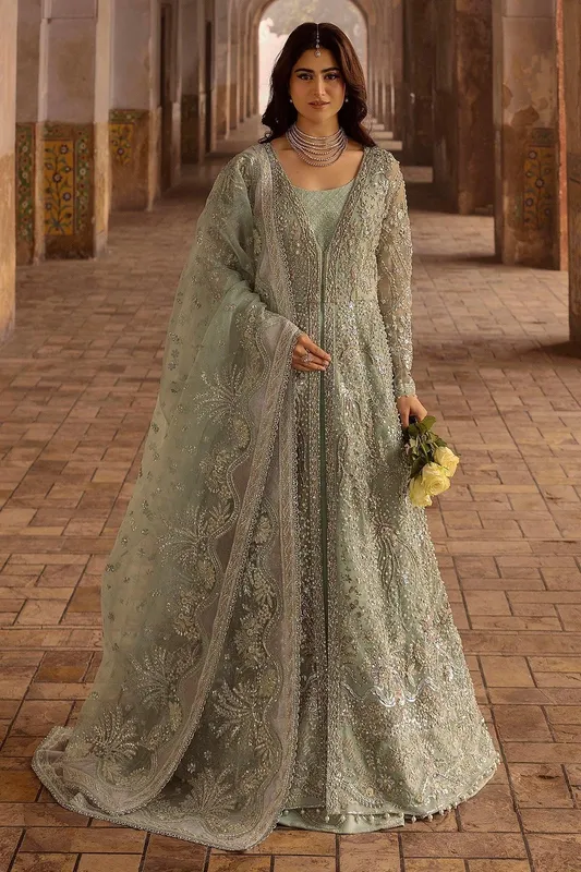Motifz Bridal Couture Ice Blue Organza – view 1 – Poshaq