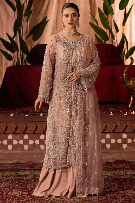 Motifz Bridal Couture Pastel Pink Raw Silk – view 1 – Poshaq