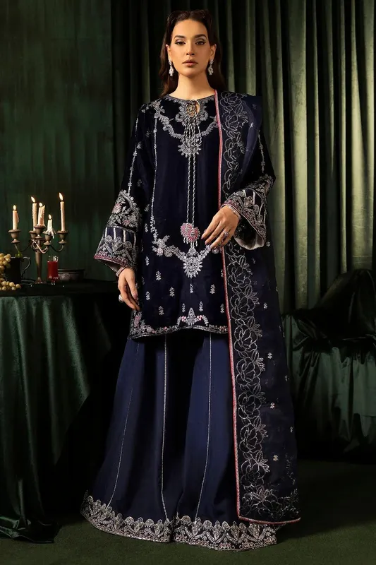 Motifz Velvet Formals Blue Organza – view 1 – Poshaq