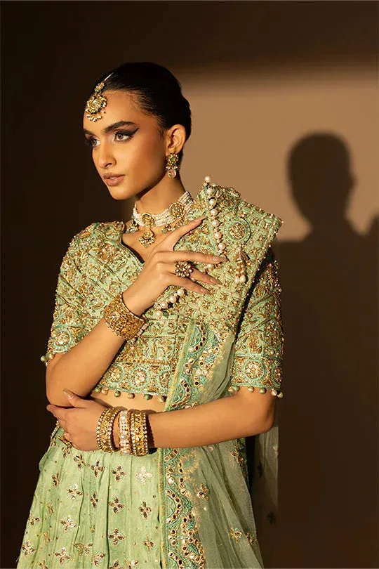 Muntaha by Shanzay Fahad Tabeer Formals Green Raw Silk – view 3 – Poshaq