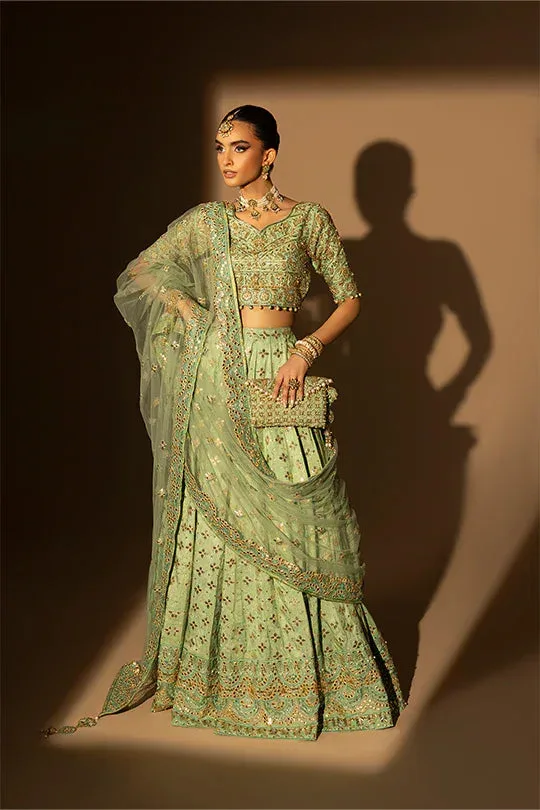 Muntaha by Shanzay Fahad Tabeer Formals Green Raw Silk – view 6 – Poshaq