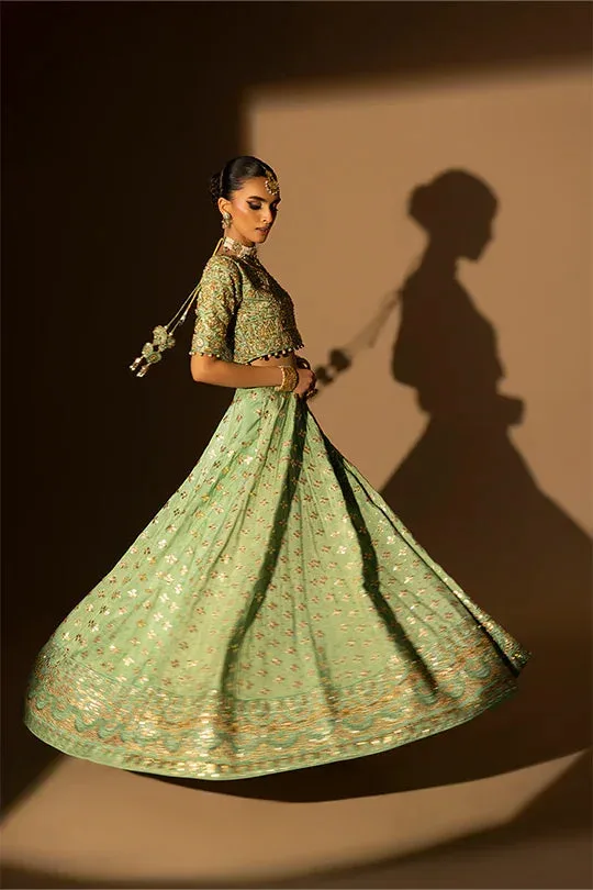 Muntaha by Shanzay Fahad Tabeer Formals Green Raw Silk – view 7 – Poshaq