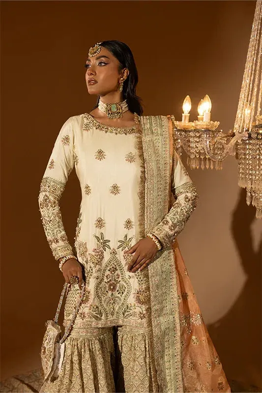 Muntaha by Shanzay Fahad Tabeer Formals White Raw Silk – view 1 – Poshaq