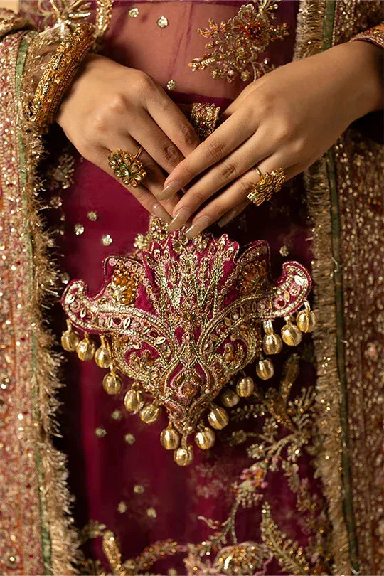 Muntaha by Shanzay Fahad Tabeer Formals Maroon Raw Silk – view 7 – Poshaq