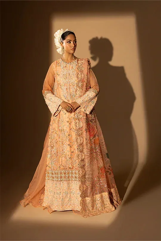 Muntaha by Shanzay Fahad Tabeer Formals Peach Raw Silk – view 1 – Poshaq
