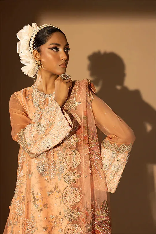 Muntaha by Shanzay Fahad Tabeer Formals Peach Raw Silk – view 2 – Poshaq