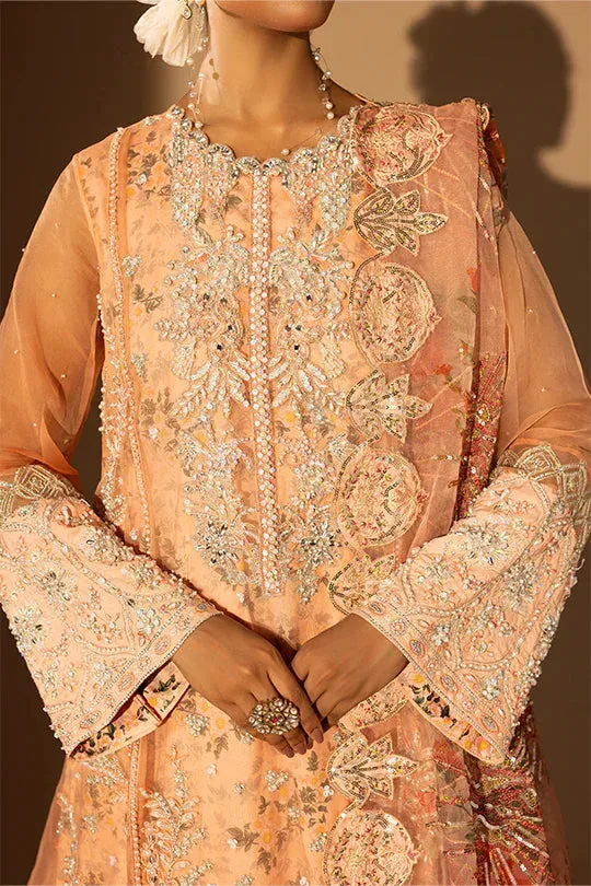 Muntaha by Shanzay Fahad Tabeer Formals Peach Raw Silk – view 3 – Poshaq