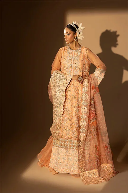 Muntaha by Shanzay Fahad Tabeer Formals Peach Raw Silk – view 5 – Poshaq