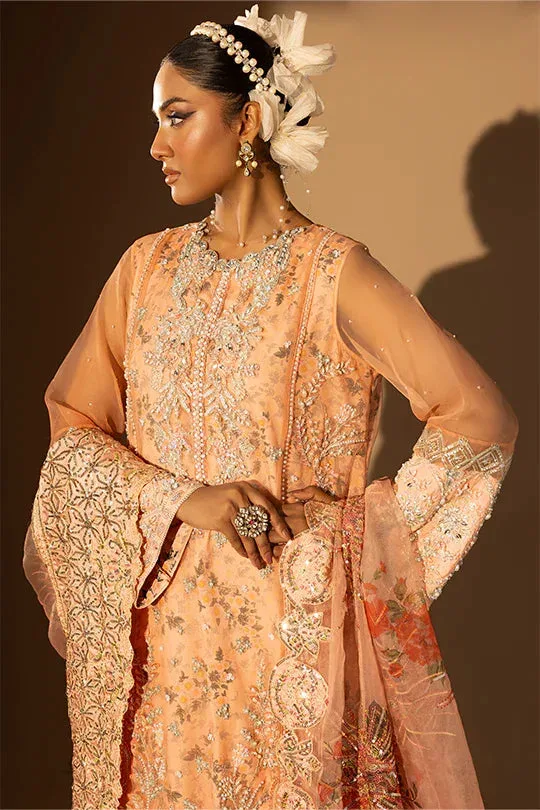 Muntaha by Shanzay Fahad Tabeer Formals Peach Raw Silk – view 6 – Poshaq
