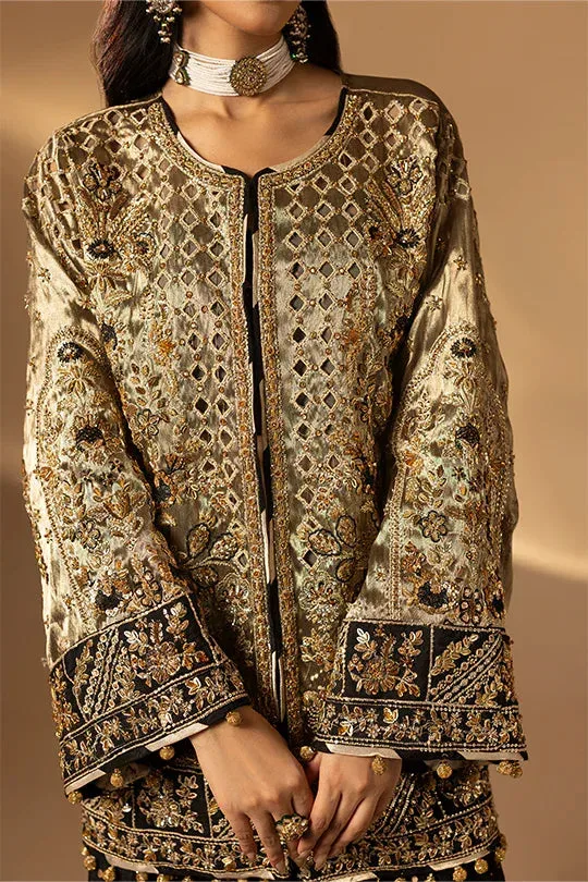 Muntaha by Shanzay Fahad Tabeer Formals Black Raw Silk – view 2 – Poshaq