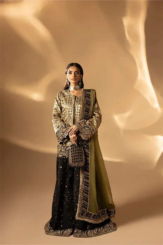 Muntaha by Shanzay Fahad Tabeer Formals Black Raw Silk – view 3 – Poshaq