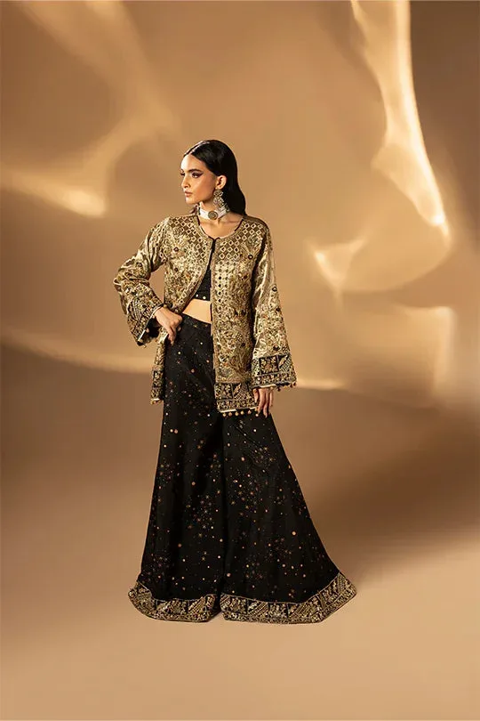 Muntaha by Shanzay Fahad Tabeer Formals Black Raw Silk – view 6 – Poshaq