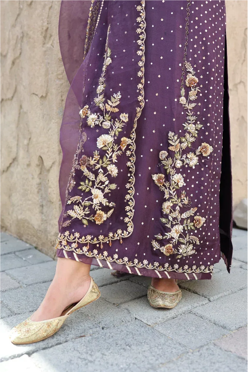 Muntaha by Shanzay Fahad Formals Purple Raw Silk – view 14 – Poshaq