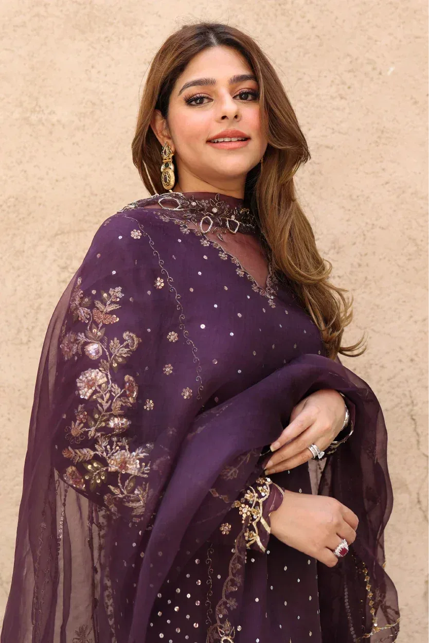 Muntaha by Shanzay Fahad Formals Purple Raw Silk – view 6 – Poshaq