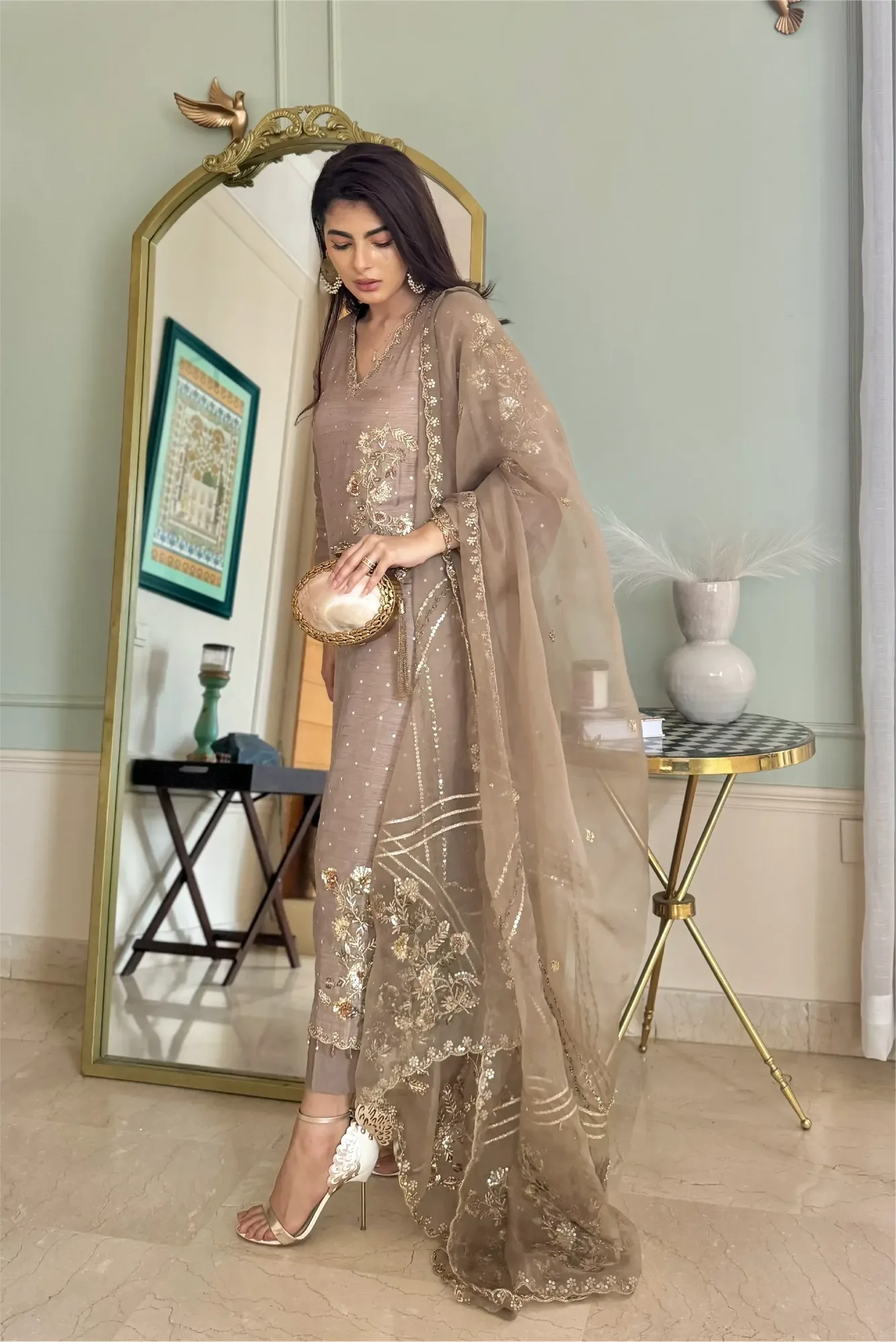 Muntaha by Shanzay Fahad Formals Beige Raw Silk – view 10 – Poshaq