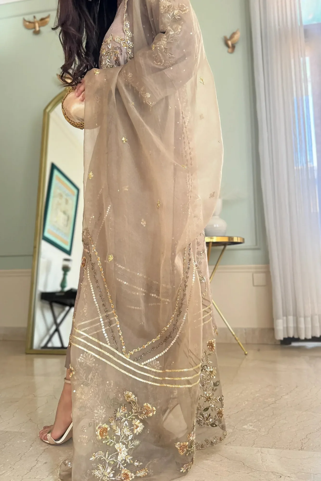 Muntaha by Shanzay Fahad Formals Beige Raw Silk – view 4 – Poshaq