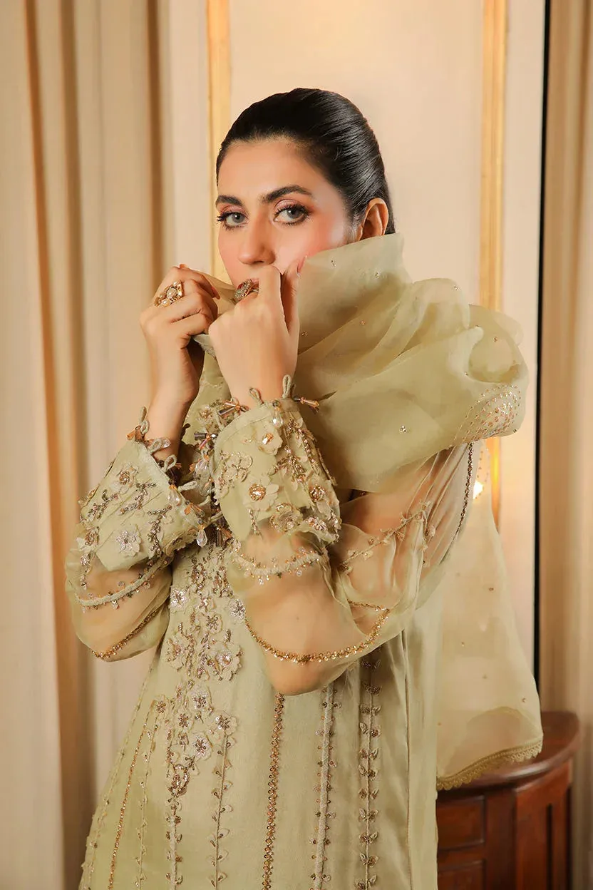 Muntaha by Shanzay Fahad Baad e Saba Green Organza – view 2 – Poshaq