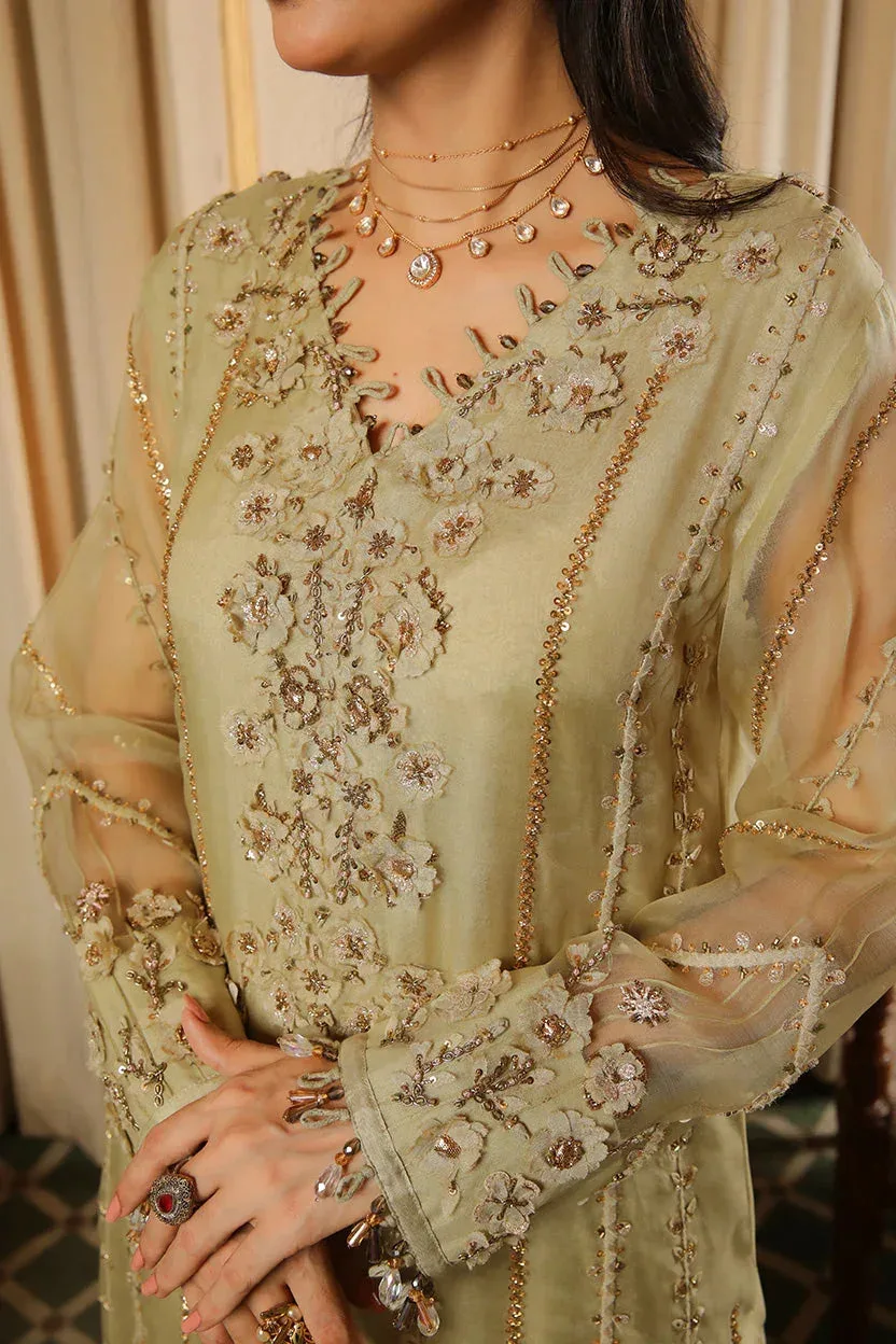 Muntaha by Shanzay Fahad Baad e Saba Green Organza – view 3 – Poshaq