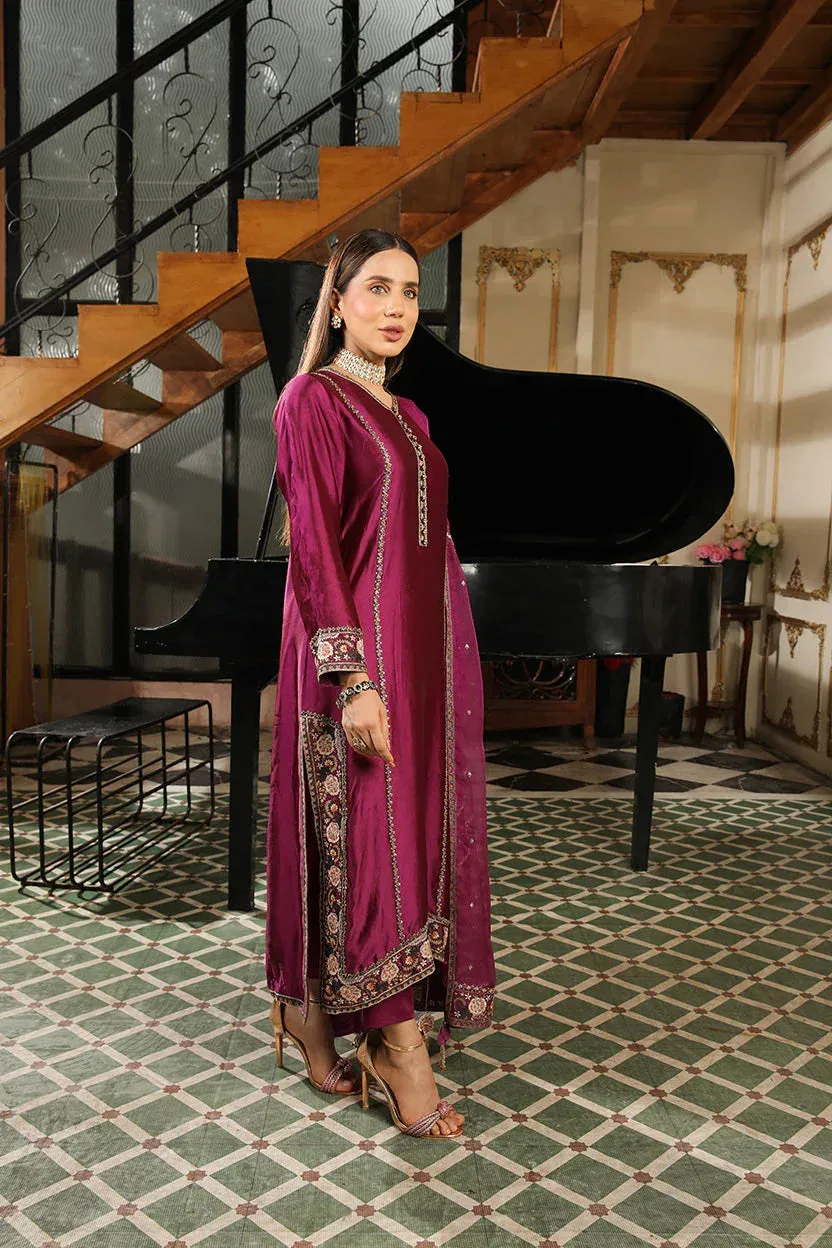 Muntaha by Shanzay Fahad Baad e Saba Purple Raw Silk – view 2 – Poshaq