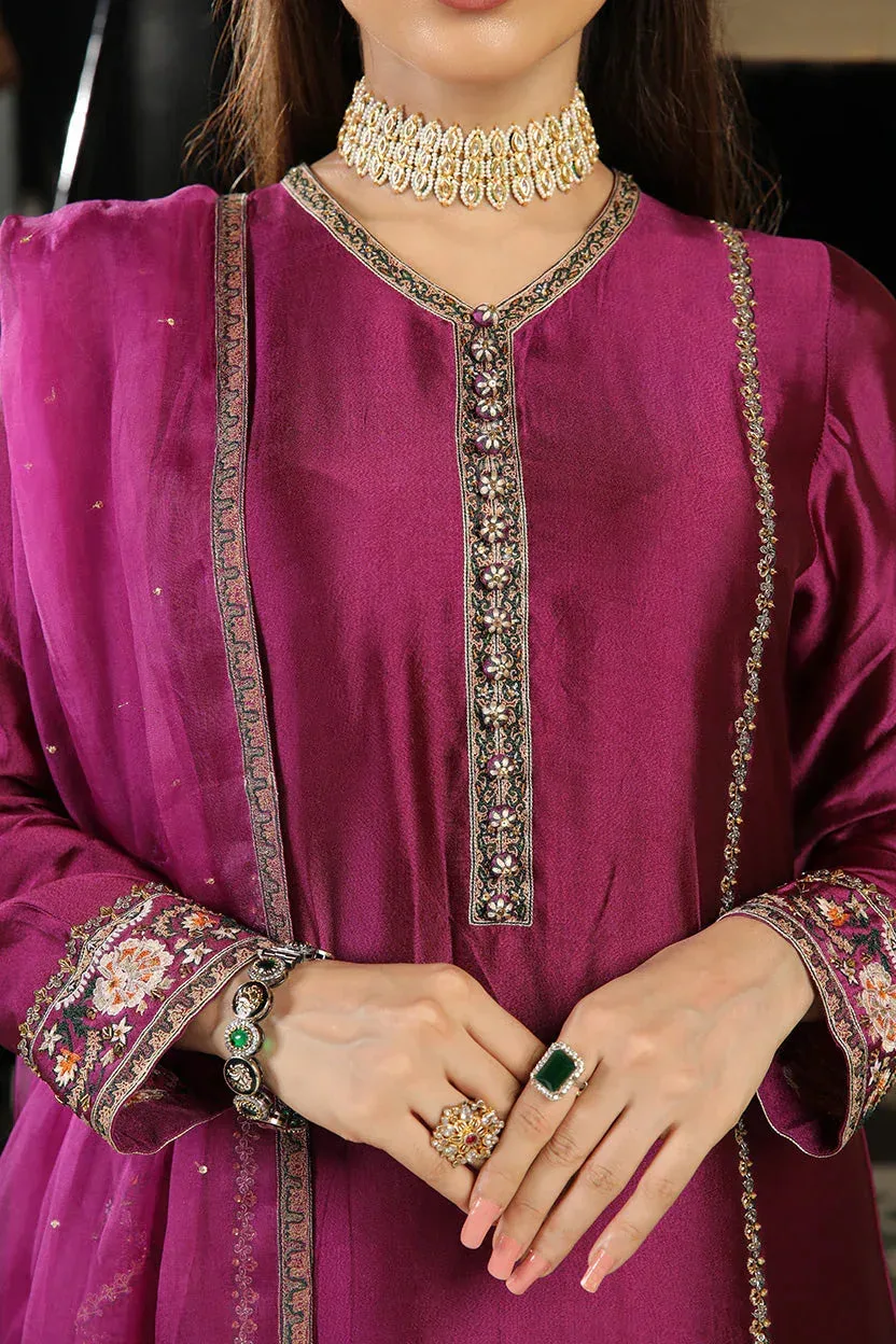Muntaha by Shanzay Fahad Baad e Saba Purple Raw Silk – view 3 – Poshaq