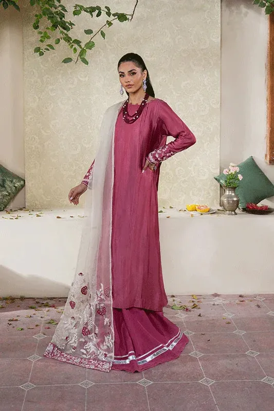 Organza silk three‑piece suit with pearl embroidery – view 1 – Poshaq